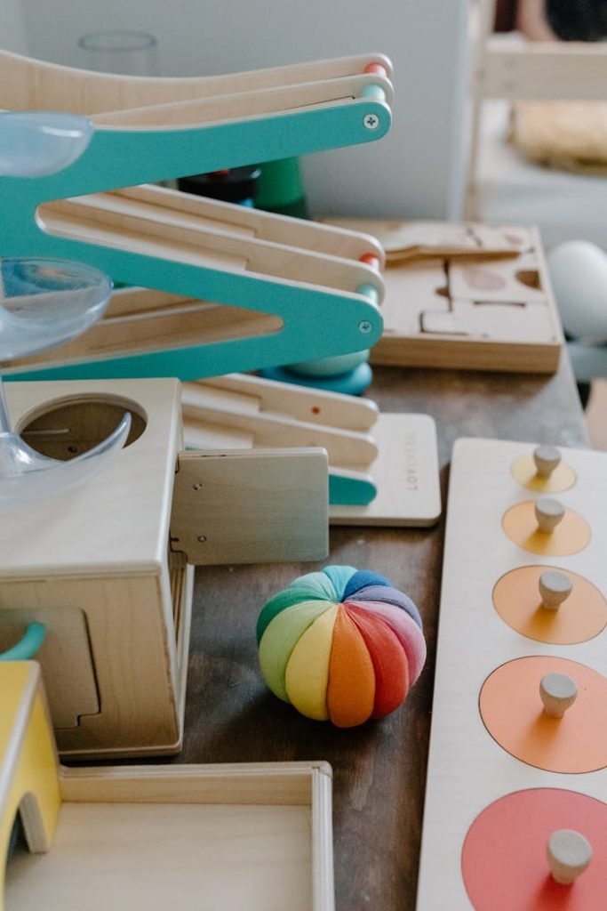 Colorful Plush Ball and Wooden Toys